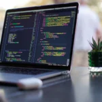 Programming code with common coding terms on screen