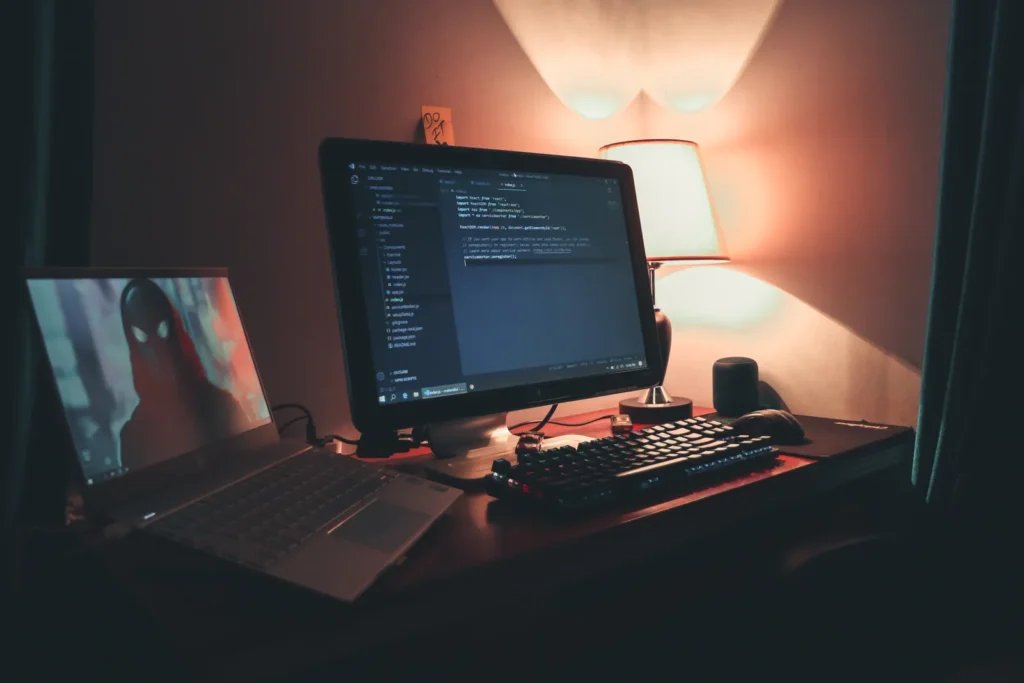 Git and GitHub code workflow on a developer screen