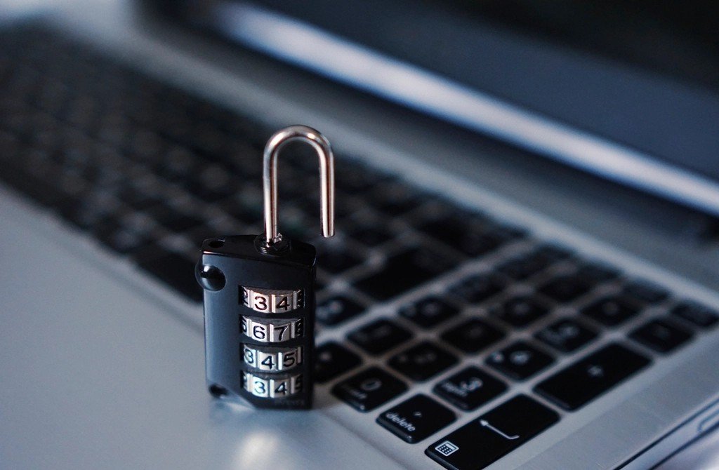 VPN security shield protecting a laptop connection