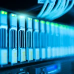 API concept connecting apps and servers illustration