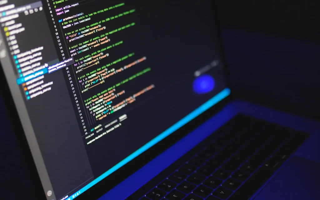 Python programming code on a computer screen