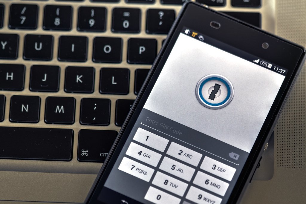 Two-factor authentication code on a smartphone